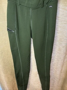 Kerrits Riding Equestrian Pants Girls XL Green Pull On Stretch Breeches - Picture 1 of 7