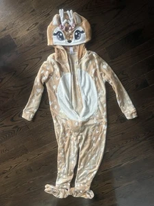 JUSTICE DEER HOODED ONE PIECE PAJAMAS SLEEPER GIRL 18/20  - Picture 1 of 6