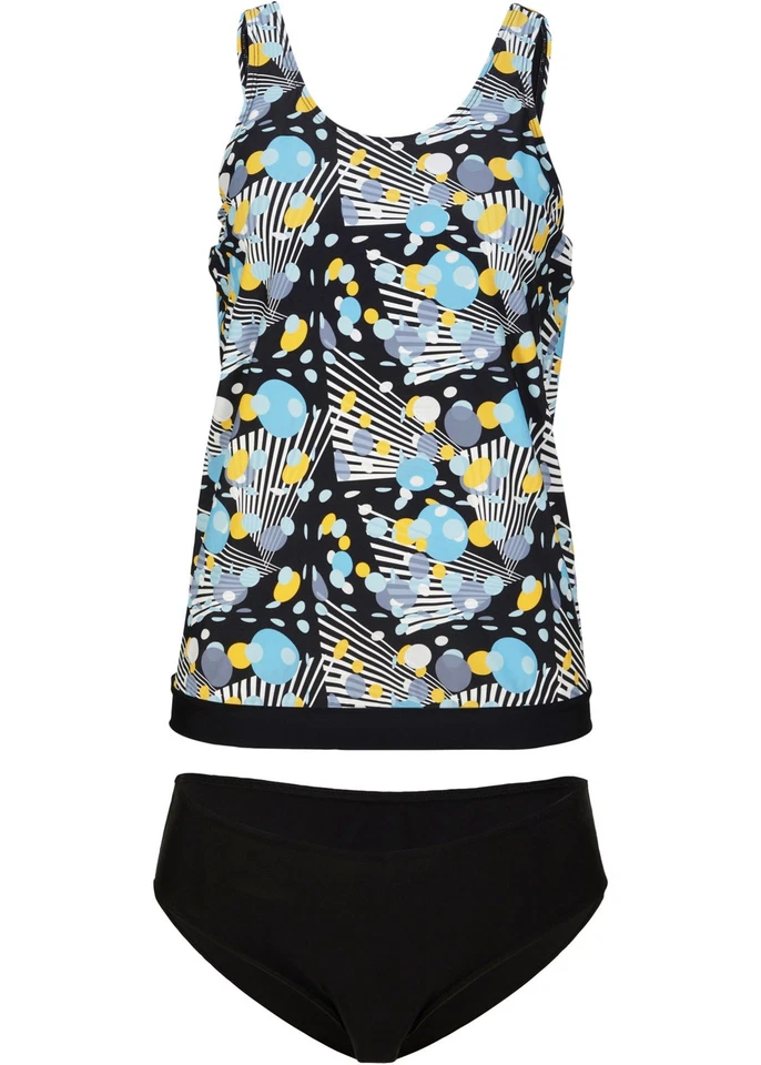 2-tlg Oversize Tankini Langgröße aus recyceltem Polyamid Gr. 42 Schwarz Weiß Neu - Bild 1 von 1