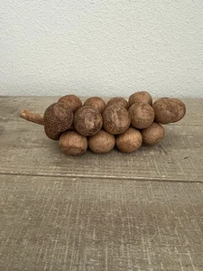 Vintage Holz Trauben MCM Dekor Bücherregal Sitter Obst Akzent 6,5" - Bild 1 von 4