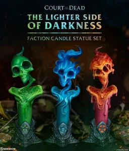 SIDESHOW Lighter Side of Darkness ~ SPOOKY 3x SKULL CANDLE Set Court of Dead NBX - Picture 1 of 5