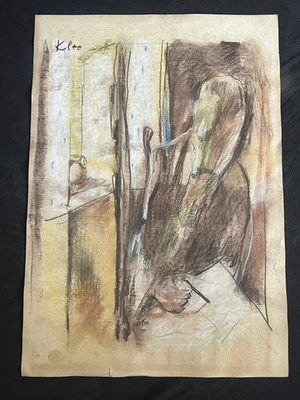 PAUL KLEE dibujo y pintura sobre papel antiguo firmado estampado vintage Foto 1 de 3