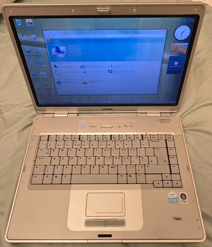 Compaq Presario C500 Intel Celeron 1.73GHz Windows Vista Home Prem fully working - Image 1 of 4