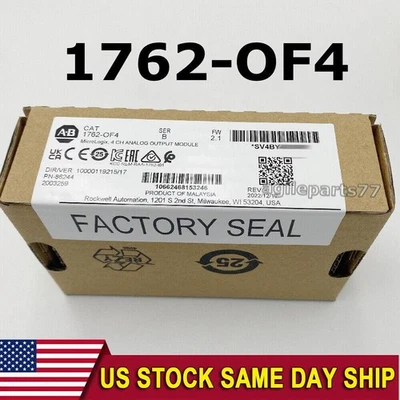 NEW Sealed 1762-OF4 AB MicroLogix 4CH Analog OUTPUT Module 1762OF4 US Free Tax - Image 1 of 4