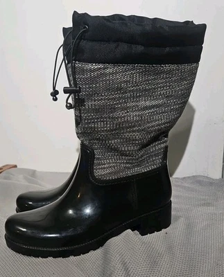 Bare Traps Boots Womens Size 11 Black Deedy Rain Rubber Slip On Outdoor Shoe - Image 1 of 4