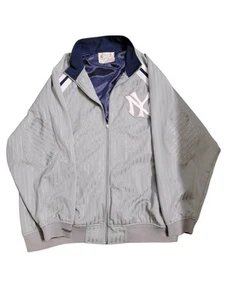 Vintage Mitchell & Ness Yankees Gray Baseball Pinstripe Track Jacket Size 4XL - Picture 1 of 8