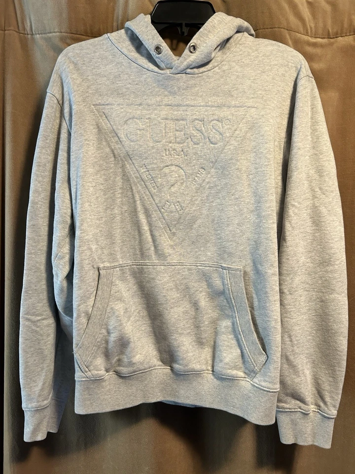 Guess Mujer Sudadera Talla M Gris Sudadera con Capucha Cordón Cuello Redondo Gris Logo Informal Foto 1 de 4