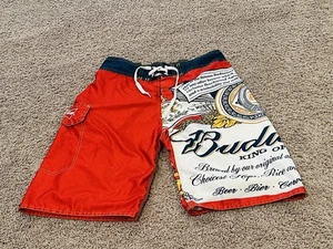 Bañador corto Budweiser para hombre M rojo blanco azul genuino King of Beers - Imagen 1 de 10