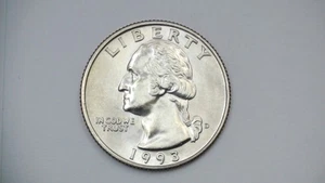 1993 D Washington Quarter Uncirculated BU from mint set **FREE SHIPPING** - Picture 1 of 2