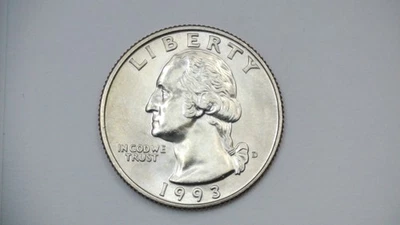 1993 D Washington Quarter Uncirculated BU from mint set **FREE SHIPPING** - Image 1 of 2