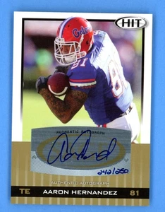 Aaron Hernandez Auto Gators Patriots 242/250 2010 SAGE Hit Autographs Gold #A22 - Picture 1 of 2