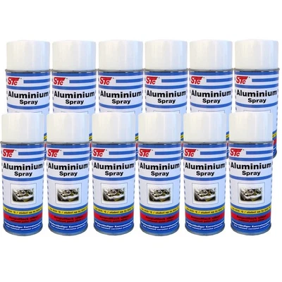 12x 400 ml Aluminium Spray Aluspray Auspufflack silber hitzebeständig bis 600 °C - Bild 1 von 4
