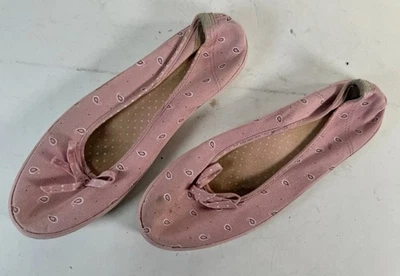 Zapatos planos de ballet Keds rosa con lazo a lunares para mujer talla 7,5 sin cordones de lona Foto 1 de 4