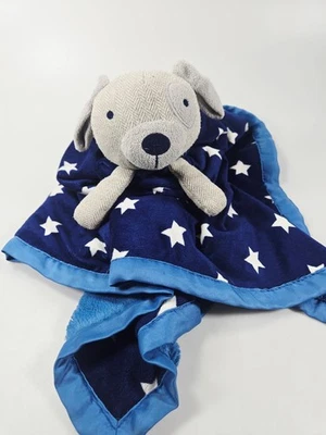 Manta de seguridad Cloud Island gris cachorro perro estrellas azules peluche Lovey Foto 1 de 4