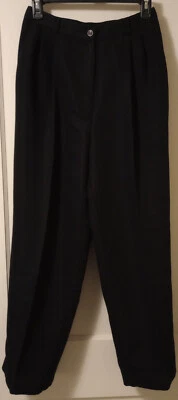 Pantalones de vestir de carrera LIZ BAKER ESSENTIALS NEGROS poliéster rayón PLISADO 10 PEQUEÑOS Foto 1 de 4