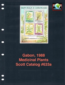 1/3 off $12.00 Scott Value - 1988 GABON Medicinal Plants s/s African MNH NH UMM - Picture 1 of 4