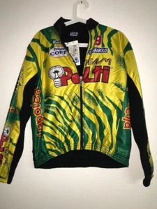felpa tuta pile ciclismo polti santini old vintage retro nuova giallanera M - Picture 1 of 2