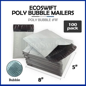 100 #000 Buste Imbottite 4 x 8 EcoSwift Poly Bubble 5 x 8 ~ Buste Postali Larghe X - Foto 1 di 7