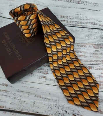 J.Z Richards Extra Largo Naranja Patrón Geométrico 100% Seda Diseño Corbata Nº 8232 Foto 1 de 4