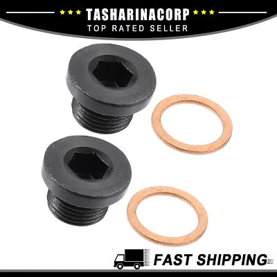 Pieza de 2 tornillos de tapón de drenaje de aceite de acero M18x1.5 con junta aptos para BMW 545i 550i X5 Foto 1 de 4