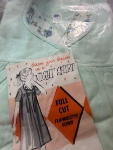 Vintage Velvelette Pastel Flannelette women's Gown Flannelette Cone Fabric NOS - Picture 1 of 6