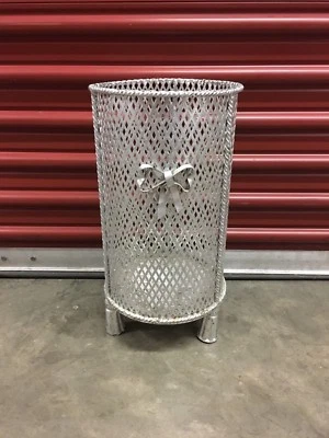 Soporte paraguas cuerda y borla Hollywood Regency culpa italiana hoja plateada   Foto 1 de 2