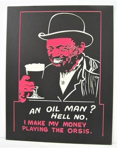 Vintage Oil Man Hell No / Country Store Cardboard 11x14 Window Sign Old Stock - Picture 1 of 1