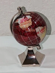 Globe 5" Tall Wine Color/Silver Base By  Alexander Kalifano - Picture 1 of 5