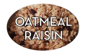 Oatmeal Raisin Labels 500 per Roll Food Store Stickers 1.25" x 2" decals - Picture 1 of 1