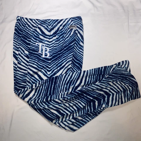 Zubaz MLB Tampa Bay Rays Zebra Printed Athletic Lounge Pants - Mens Size 2XL Cover