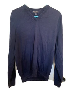 brooks brothers men's blue v neck sweater supima cotton size medium - Picture 1 of 4
