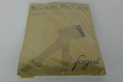 New Fogal Women's Pantyhose Size Medium Belle De Nuit 255 Garter Top Stockings - Image 1 of 4