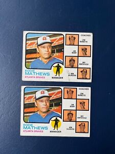 1973 Topps -  #237 Eddie Mathews MGR  **Two for One**