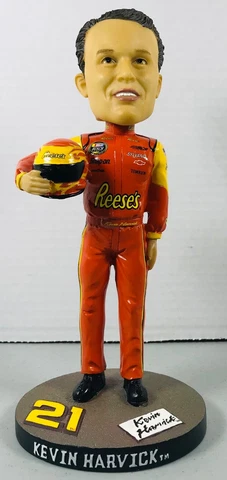 NASCAR Kevin Harvick # 21 Reese’s Ceramic Bobblehead - New Original Box Cover