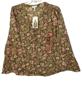 Jessica Simpson Blouse Womens XL Leslie Boho Mother Nature Flare Sleeve NWT - Picture 1 of 15