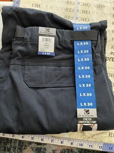 BC Clothing Men's Convertible Stretch Navy Cargo Style Pants+Shorts, Size L X 30 - Picture 1 of 11