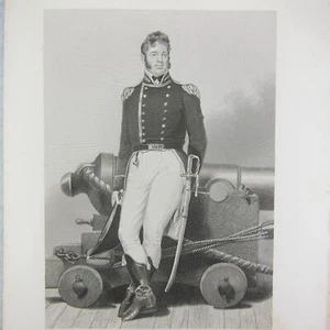 Antiguo grabado de acero William Bainbridge US Navy American Patriot 1863 - Imagen 1 de 12