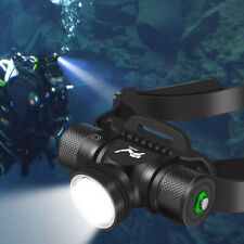 100m Underwater Scuba Diving LED Headlamp Head Torch Lamp Dive Light Flashlight