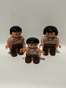 Lego Duplo 3 Cave Family Figures Caveman Prehistoric Man Dad Woman Mom Boy - Picture 1 of 6