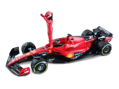 Modellino Ferrari Charles Leclerc SF-23 con figura pilota Scala 1:24 Burago - Immagine 1 di 4