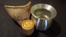 Thai Bamboo Sticky Rice Steamer with Cooking Pot and Serving Basket