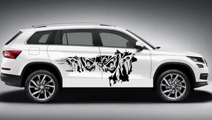 DISTRESSED SPLASH MONSTER RIPPED VINYL DECAL CAR TRUCK SIDE - Picture 1 of 2