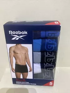 Men’s Reebok Sports Cotton Performance Trunk Pack Of 5 Size XL Extra Large Finch - Picture 1 of 13