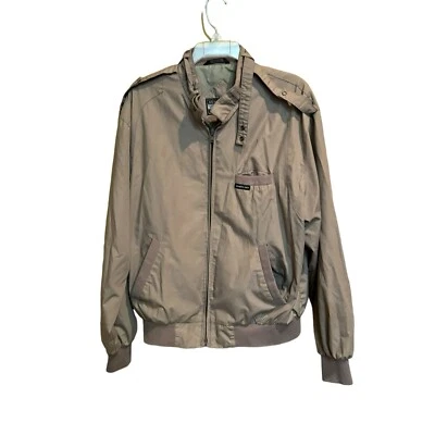 Chaqueta Members Only Hombre Cremallera Completa Beige Tostado Talla Mediana De Colección Foto 1 de 4