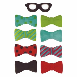 School Geek  Sugar Top Decor - Assorted Bow Ties and Nerd Glasses,  22 pk - Picture 1 of 4