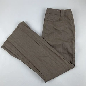 Izod Pants Womens10 Brown Herringbone Flat Front  - Picture 1 of 10