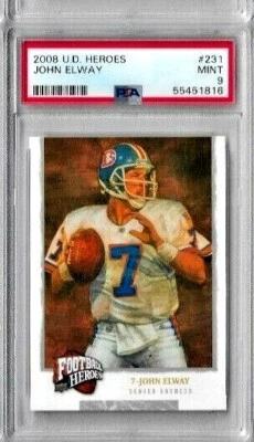 2008 U.D. Heroes John Elway  PSA 9 - Image 1 of 2