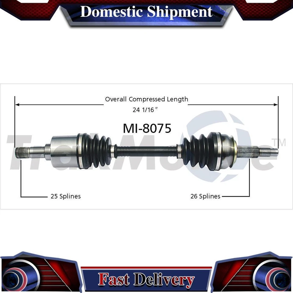 Conjunto de junta de eje de transmisión TrakMotive delantero izquierdo CV para Dodge Charger 1987 Foto 1 de 1