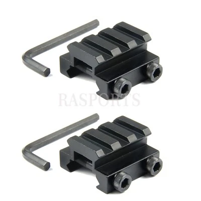 TACFUN 2PCS FLAT TOP HALF 1/2 INCH MINI RISER BLOCK MOUNT 3 SLOT PICATINNY RAIL