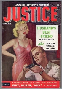 a JUSTICE v1 #1 May 1955 Amazing Detective Mysteries ATLAS PULP DIGEST MAGAZINE - Picture 1 of 2